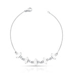 Pulseira de Prata 925 com Cristais Retangulares