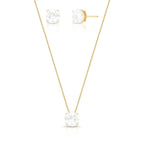Conjunto Folheado a Ouro Brinco e Colar com Pingente Redondo