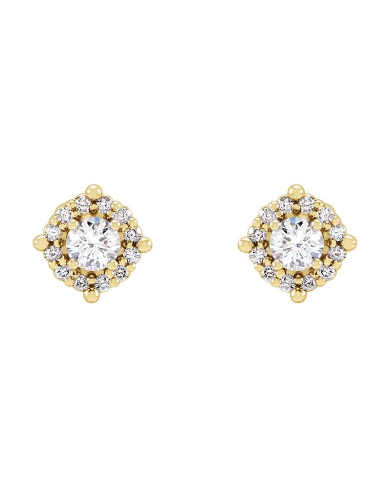 Brinco Halo em Ouro 14k com Diamantes Naturais