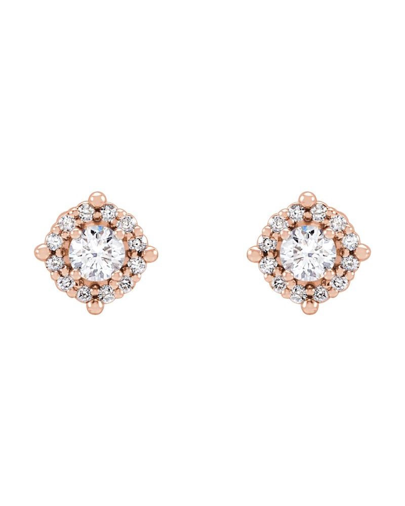 Brinco Halo em Ouro 14k com Diamantes Naturais