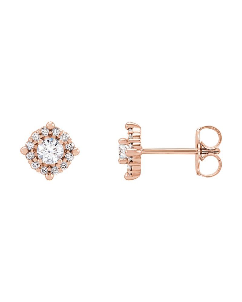 Brinco Halo em Ouro 14k com Diamantes Naturais