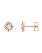 Brinco Halo em Ouro 14k com Diamantes Naturais