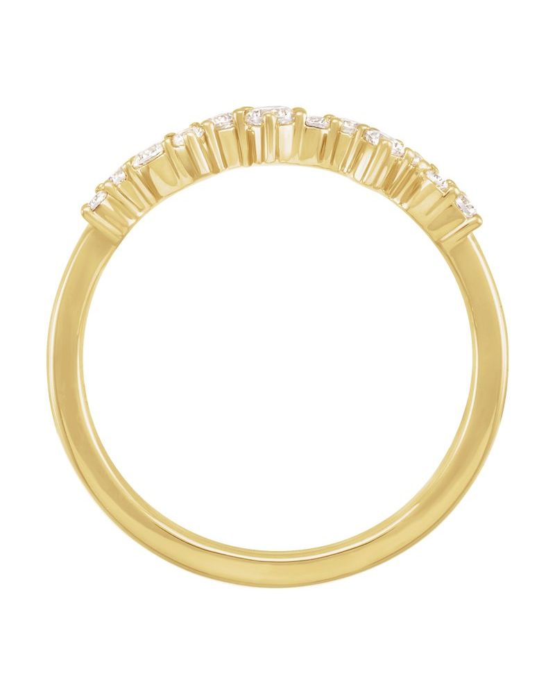 Anel Pontilhado Empilhável em Ouro 14k com Diamantes de Laboratório