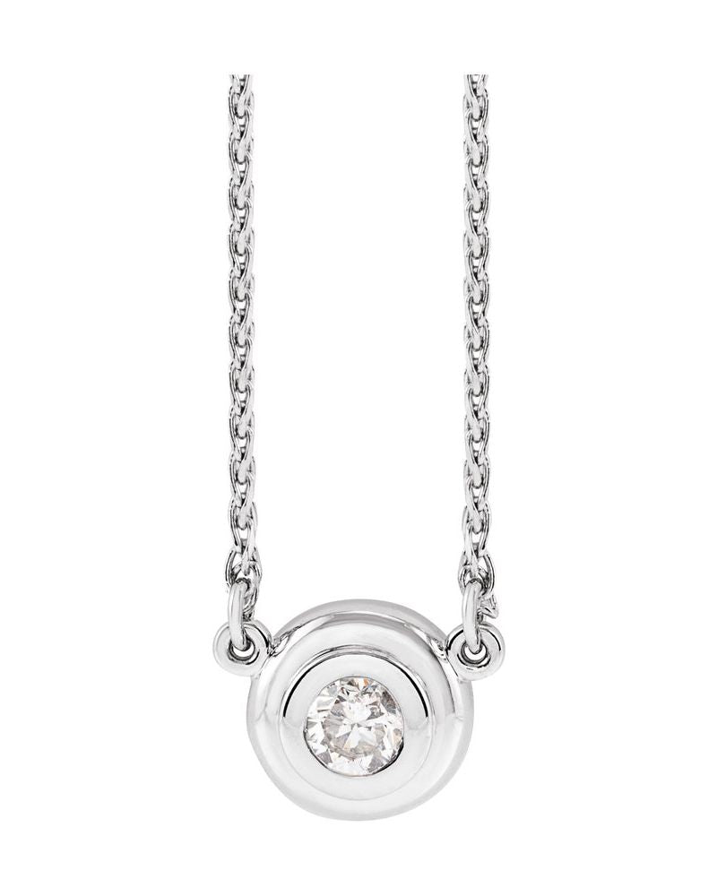 Colar com Cravação Bezel em Ouro 14k com Diamantes Naturais – Modelo 3