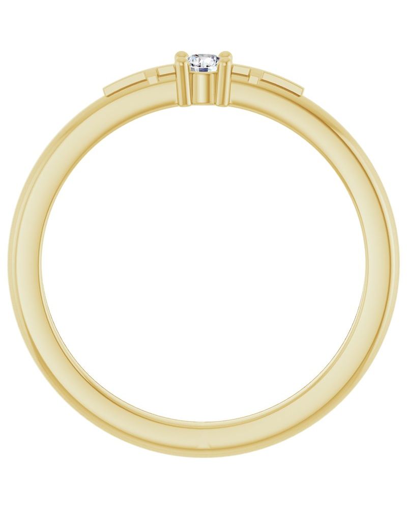 Anel Cruz Compromisso em Ouro 14k com Diamantes Naturais