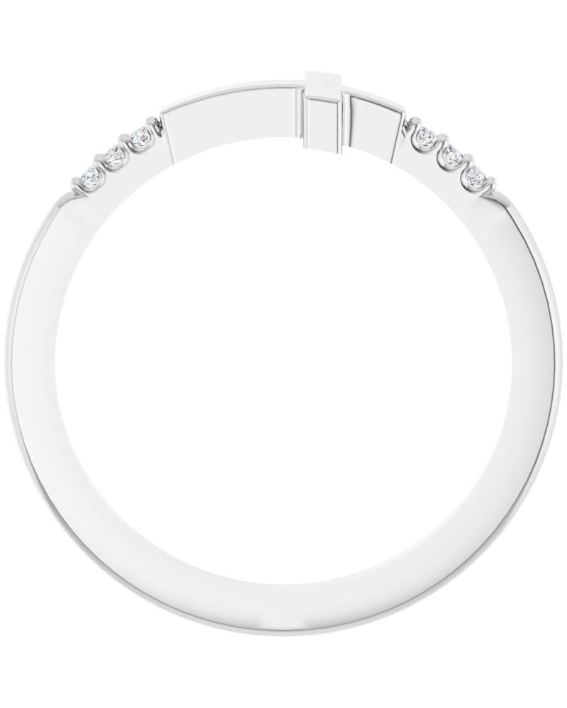 Anel Cruz Horizontal Empilhável em Ouro 14k com Diamantes Naturais