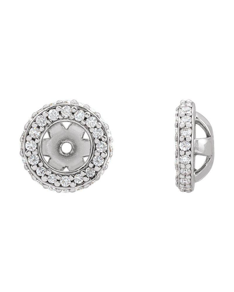 Jaqueta para Brinco Halo em Ouro 14k com Diamantes de Laboratório – Modelo 3