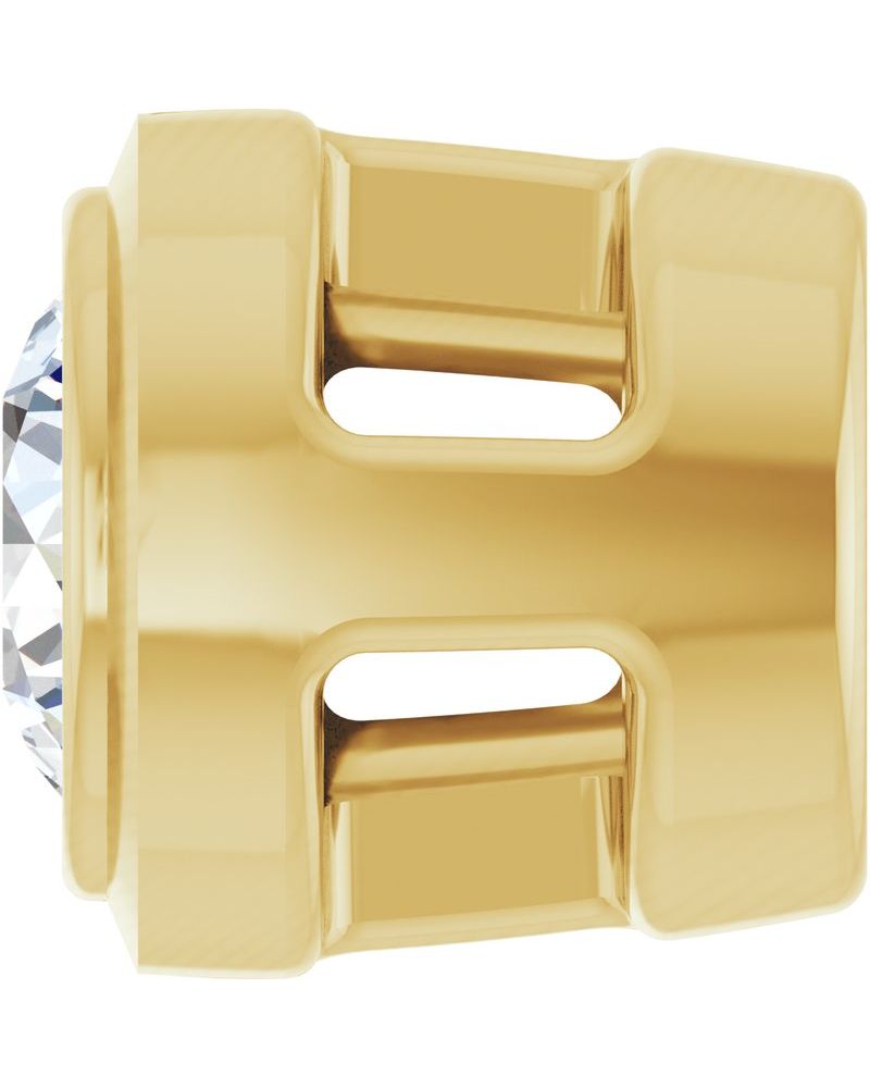Pingente Passante Redondo com Cravação Bezel em Ouro 14k com Diamantes de Laboratório