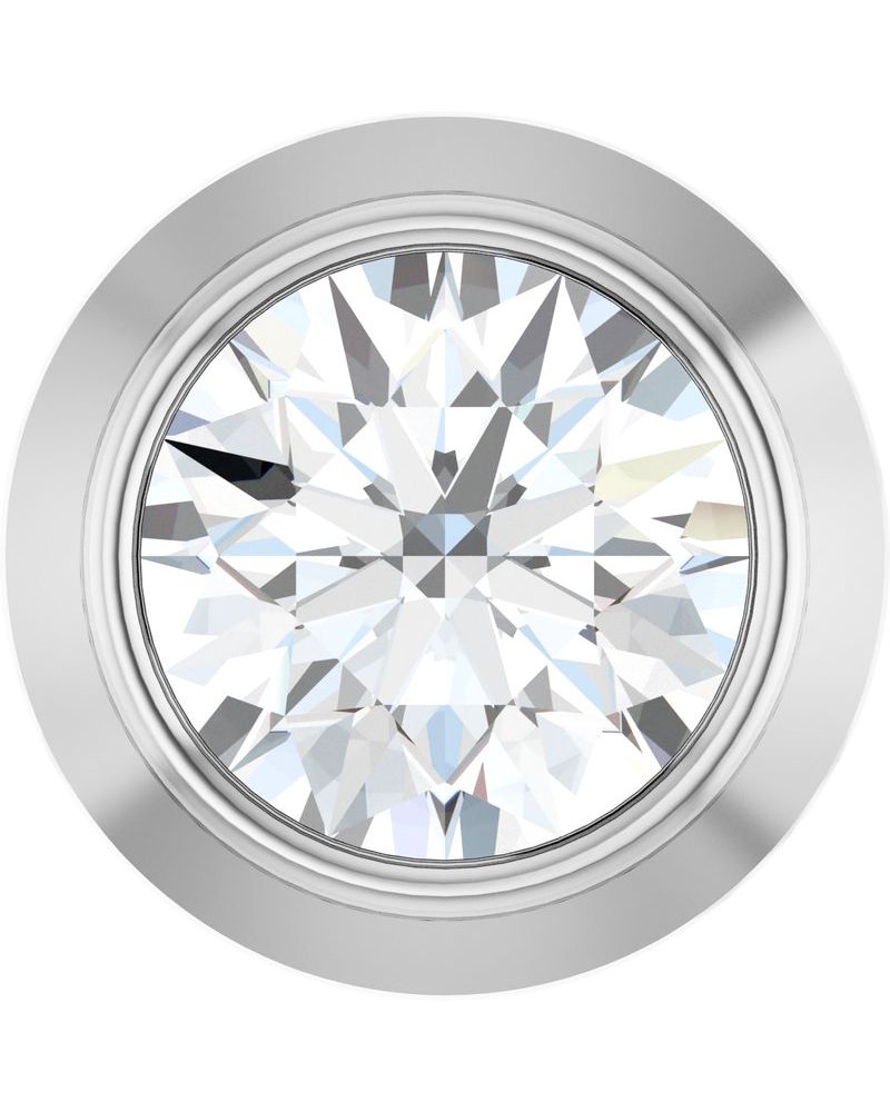 Pingente Passante Redondo com Cravação Bezel em Ouro 14k com Diamantes de Laboratório