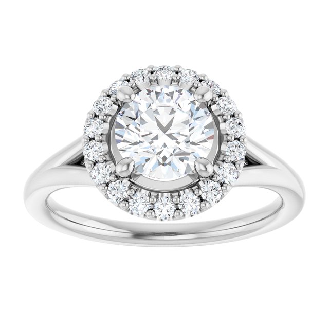 Halo com Aro Liso – Branco 14k – vista de cima