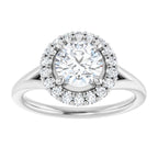 Halo com Aro Liso – Branco 14k – vista de cima