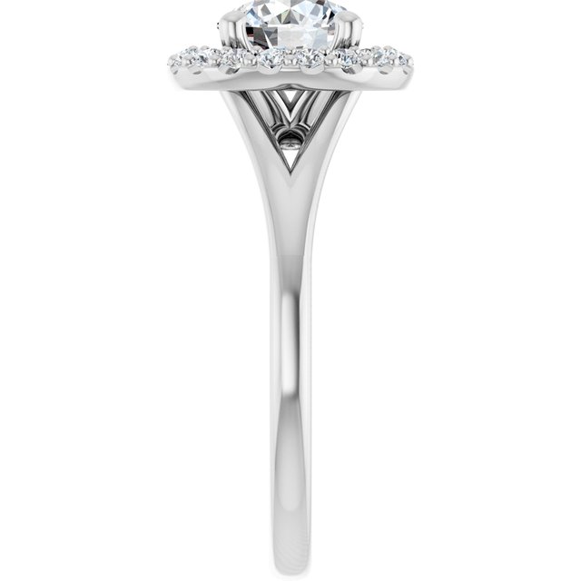 Halo com Aro Liso – Branco 14k – perfil