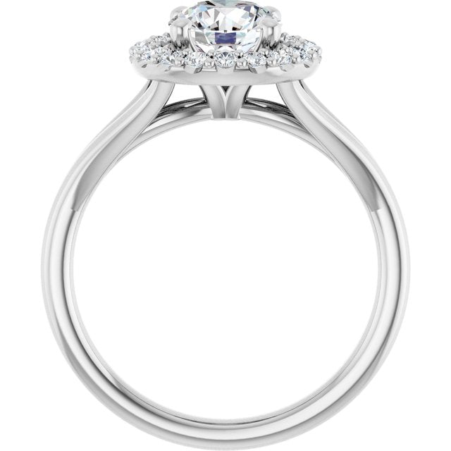 Halo com Aro Liso – Branco 14k – vista frontal