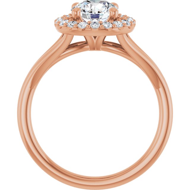Halo com Aro Liso – Rosé 14k – vista frontal