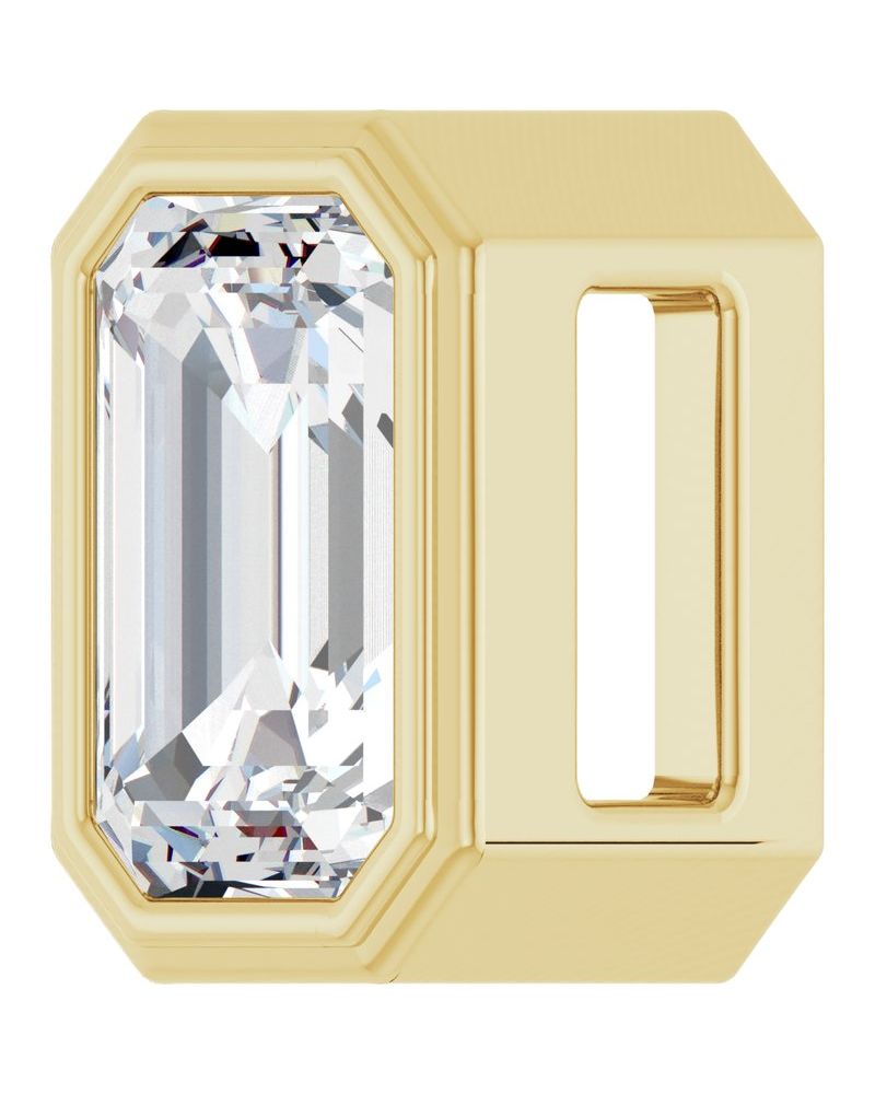 Pingente Passante Solitário em Ouro 14k com Diamantes de Laboratório