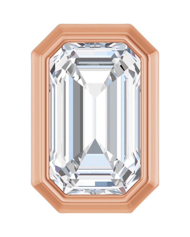 Pingente Passante Solitário em Ouro 14k com Diamantes de Laboratório
