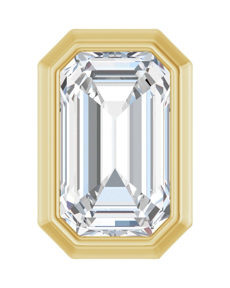 Pingente Passante Solitário em Ouro 14k com Diamantes de Laboratório