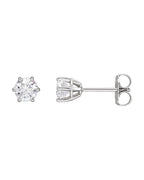 Brinco Ponto de Luz Redondo Seis Garras em Ouro 14k com Diamantes Naturais