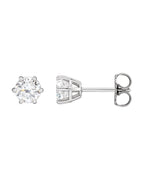 Brinco Ponto de Luz Redondo Seis Garras em Ouro 14k com Diamantes Naturais