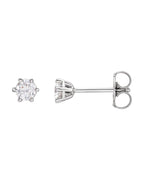 Brinco Ponto de Luz Redondo Seis Garras em Ouro 14k com Diamantes Naturais