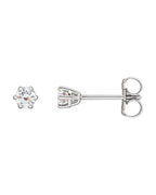 Brinco Ponto de Luz Redondo Seis Garras em Ouro 14k com Diamantes Naturais