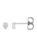 Brinco Ponto de Luz Gota com Cravação Bezel em Ouro 14k com Diamantes Naturais