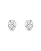 Brinco Ponto de Luz Gota com Cravação Bezel em Ouro 14k com Diamantes Naturais
