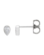 Brinco Ponto de Luz Gota com Cravação Bezel em Ouro 14k com Diamantes Naturais