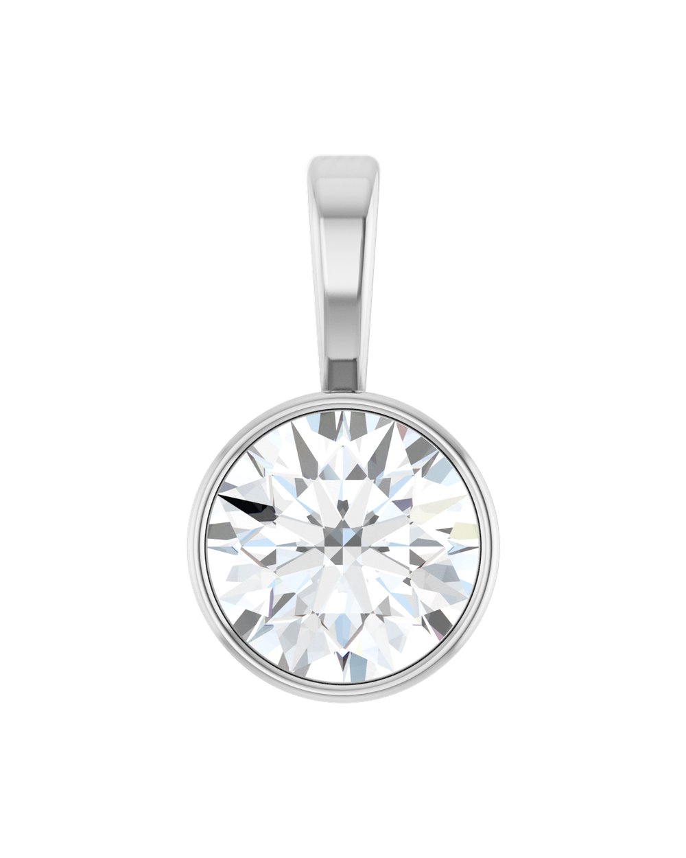 Pingente Ponto de Luz em Ouro 14k com Diamante de Laboratório – Aro Liso