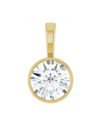 Pingente Ponto de Luz em Ouro 14k com Diamante de Laboratório – Aro Liso