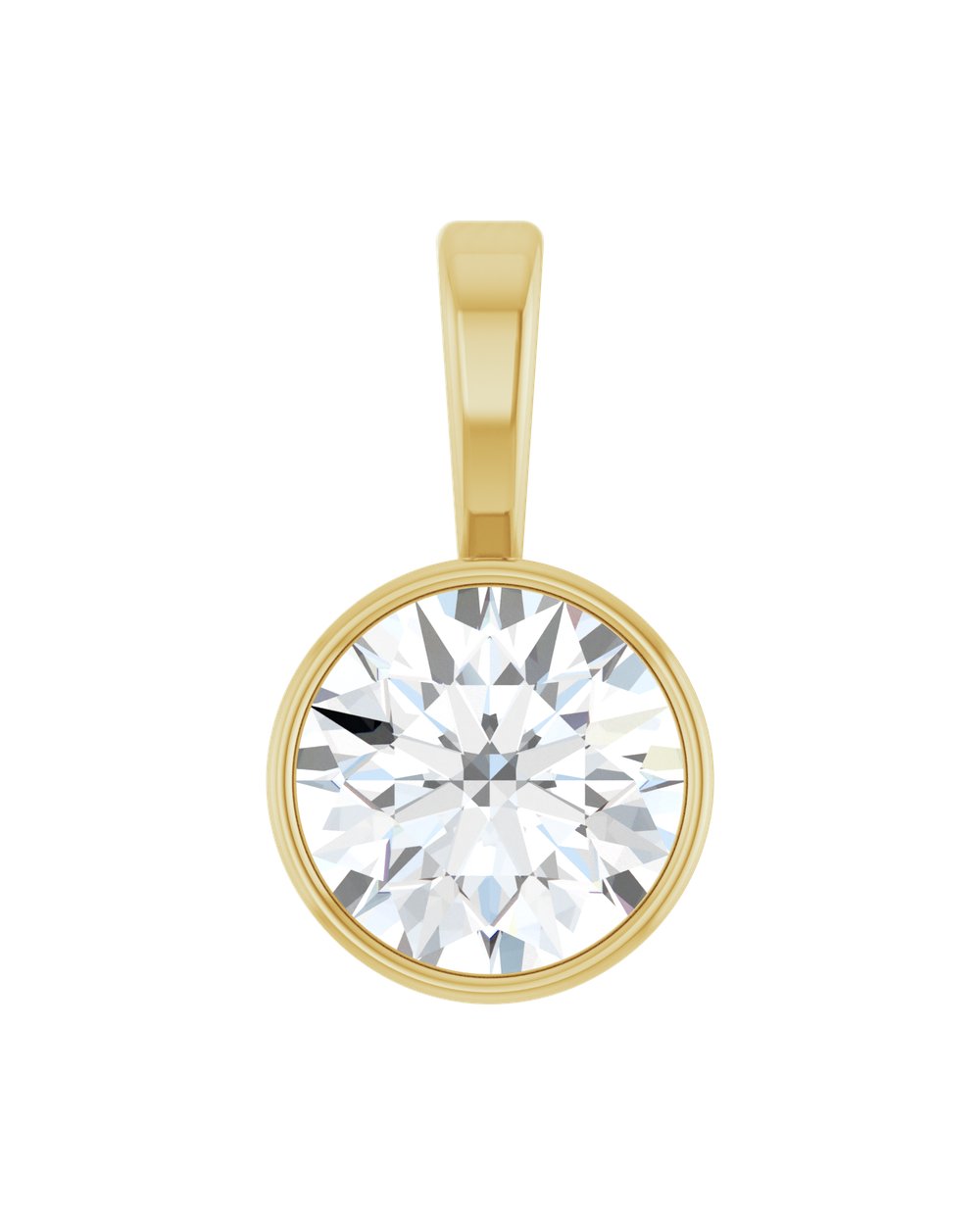 Pingente Ponto de Luz em Ouro 14k com Diamante de Laboratório – Aro Liso