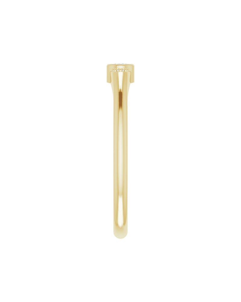 Anel Empilhável com Cravação Bezel em Ouro 14k com Diamantes Naturais