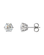 Brinco Ponto de Luz Redondo Seis Garras em Ouro 14k com Diamantes Naturais