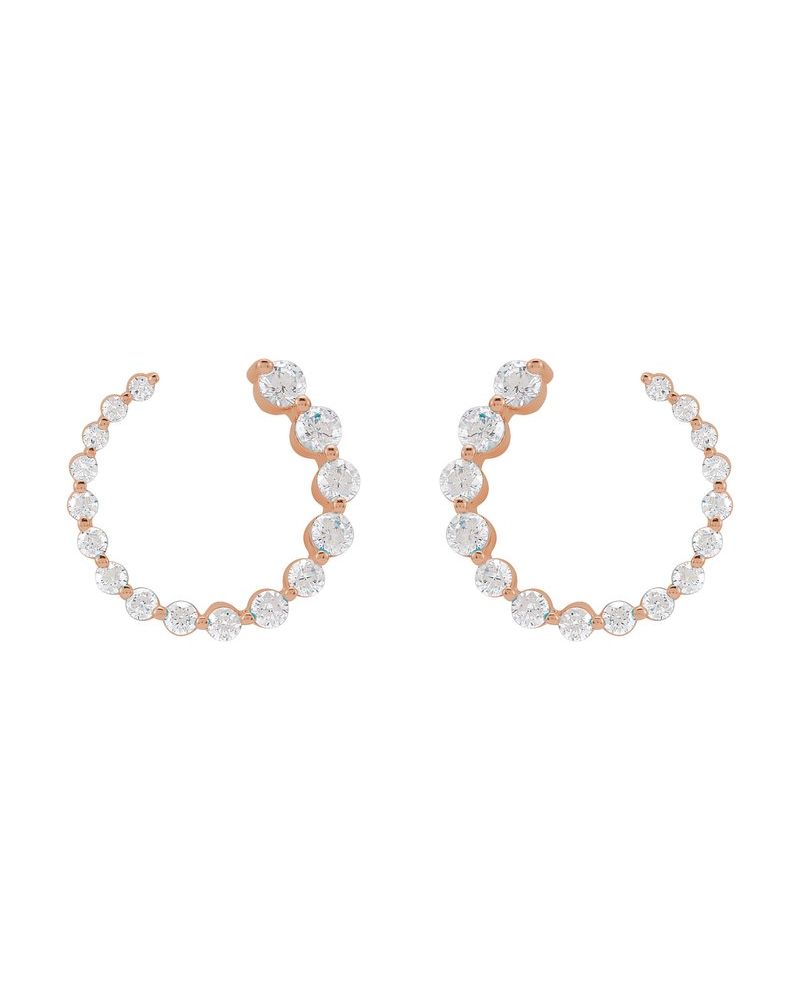 Brinco Frente e Verso em Ouro 14k com Diamantes de Laboratório