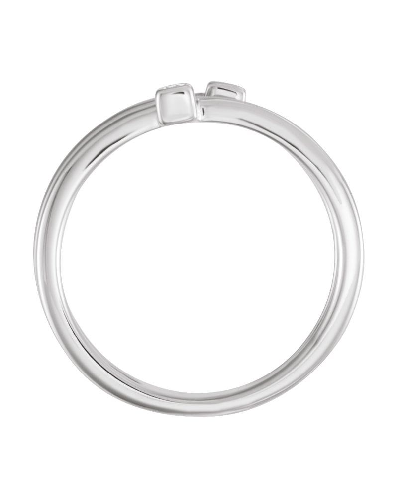 Anel Duplo Barra em Ouro 14k com Diamantes Naturais – Modelo 2