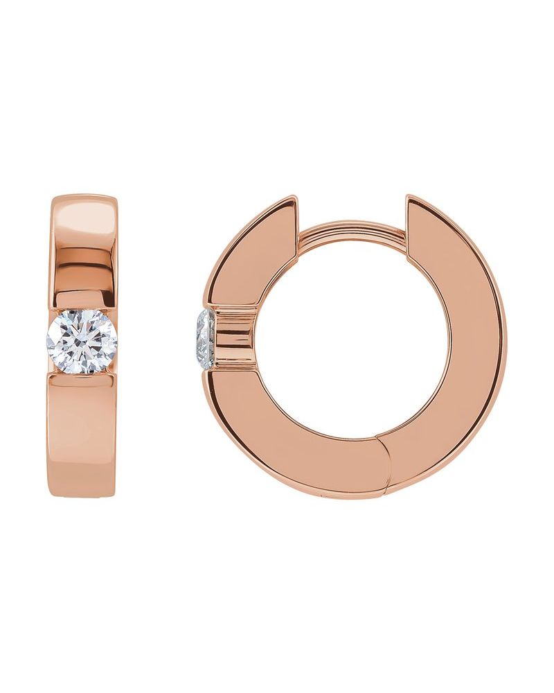 Brinco Huggie Cravejado em Ouro 14k com Diamantes de Laboratório – Modelo 2