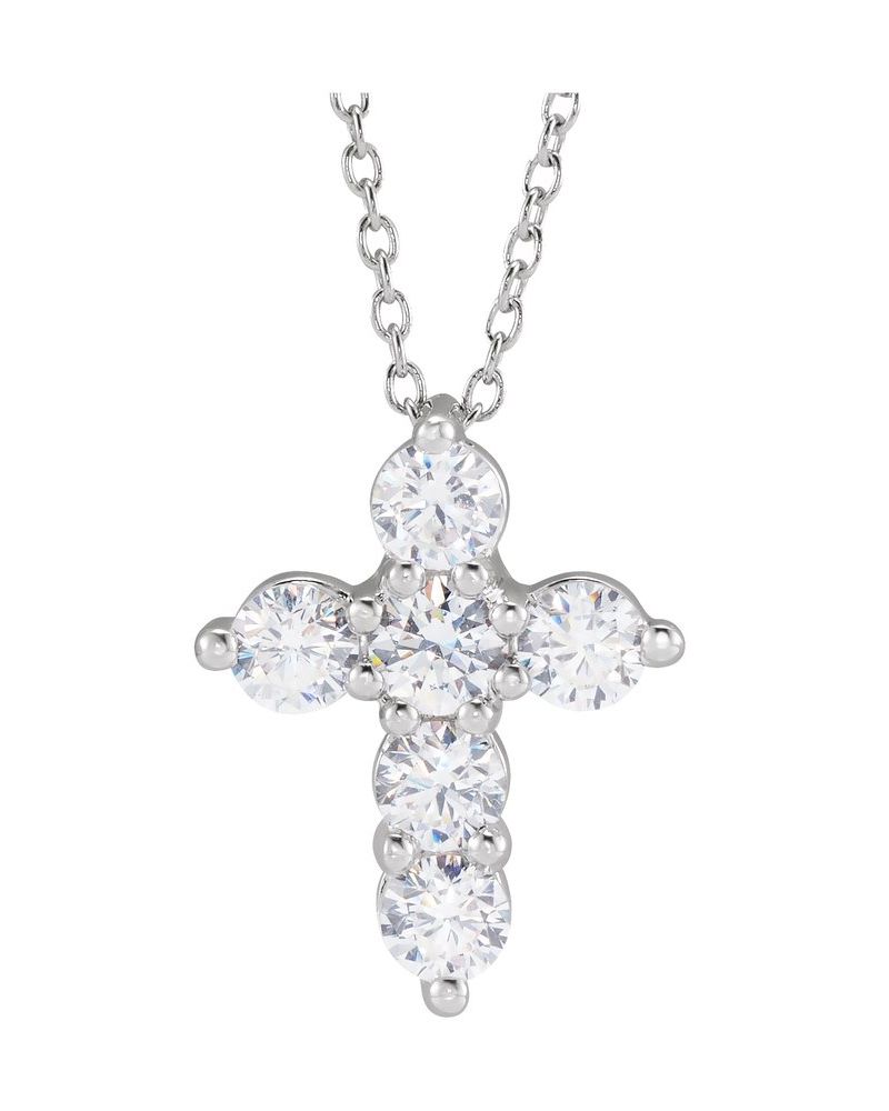 Colar Cruz em Ouro 14k com Diamantes de Laboratório – Modelo 2
