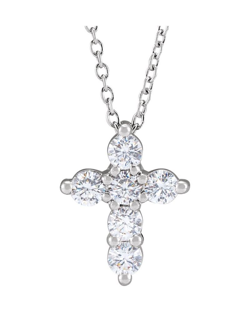 Colar Cruz em Ouro 14k com Diamantes de Laboratório – Modelo 2