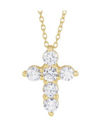 Colar Cruz em Ouro 14k com Diamantes de Laboratório – Modelo 2