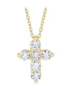 Colar Cruz em Ouro 14k com Diamantes de Laboratório – Modelo 2