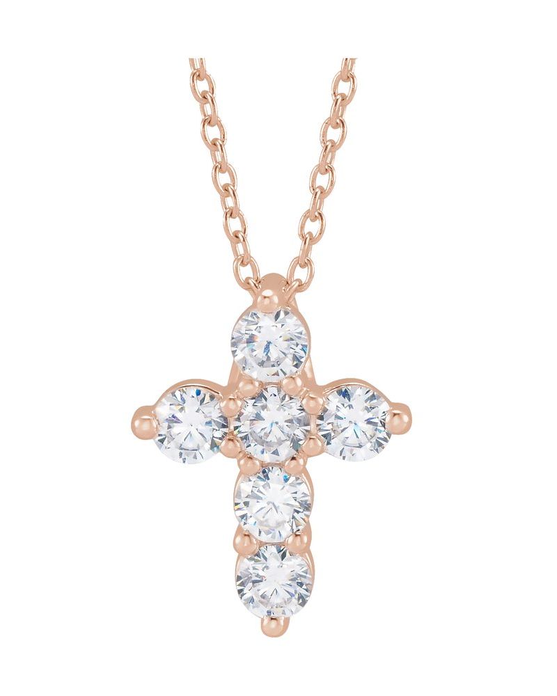 Colar Cruz em Ouro 14k com Diamantes de Laboratório – Modelo 2