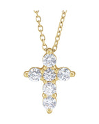 Colar Cruz em Ouro 14k com Diamantes de Laboratório – Modelo 2