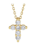 Colar Cruz em Ouro 14k com Diamantes de Laboratório – Modelo 2