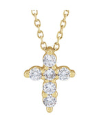 Colar Cruz em Ouro 14k com Diamantes de Laboratório – Modelo 2