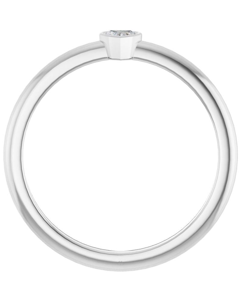 Anel Coração Empilhável em Ouro 14k com Diamantes Naturais