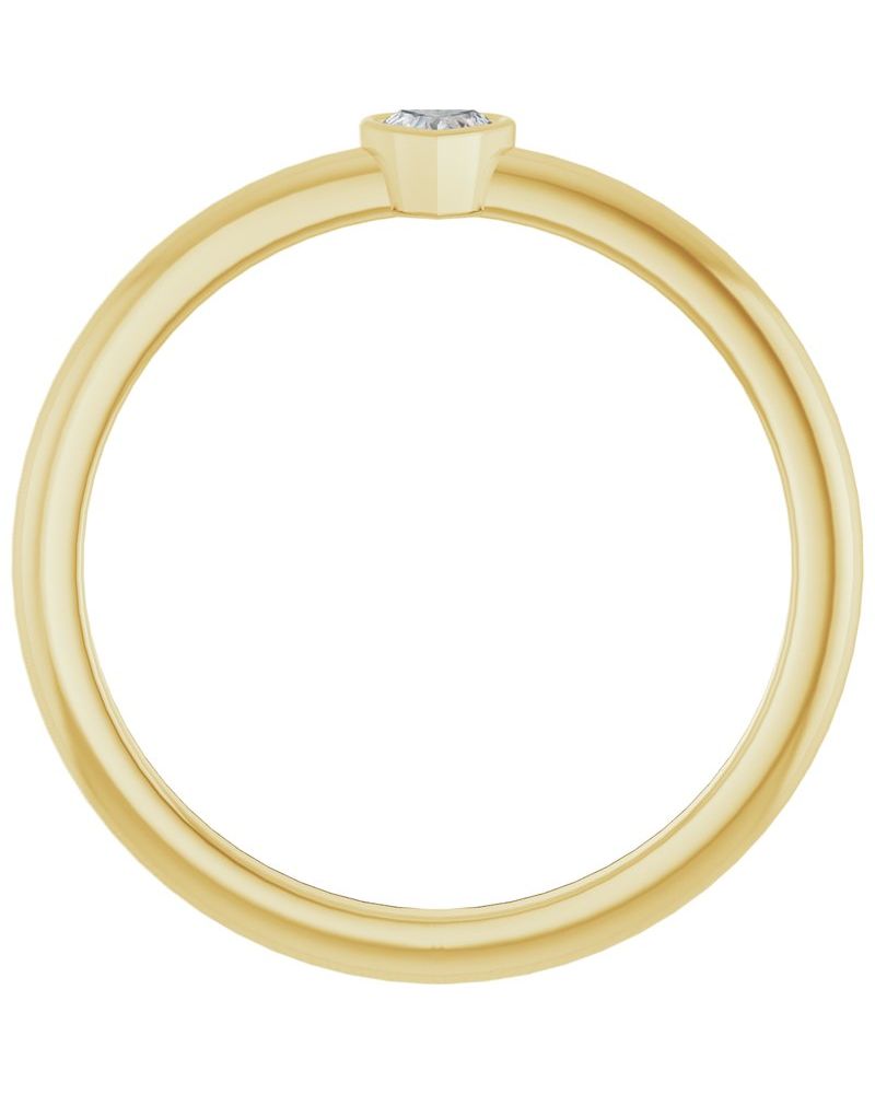 Anel Coração Empilhável em Ouro 14k com Diamantes Naturais