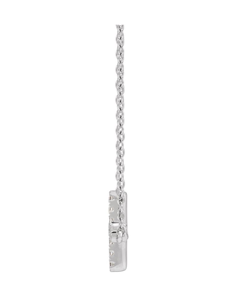 Colar Cruz Horizontal em Ouro 14k com Diamantes de Laboratório – Modelo 3