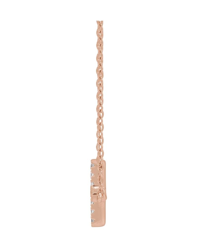 Colar Cruz Horizontal em Ouro 14k com Diamantes de Laboratório – Modelo 3