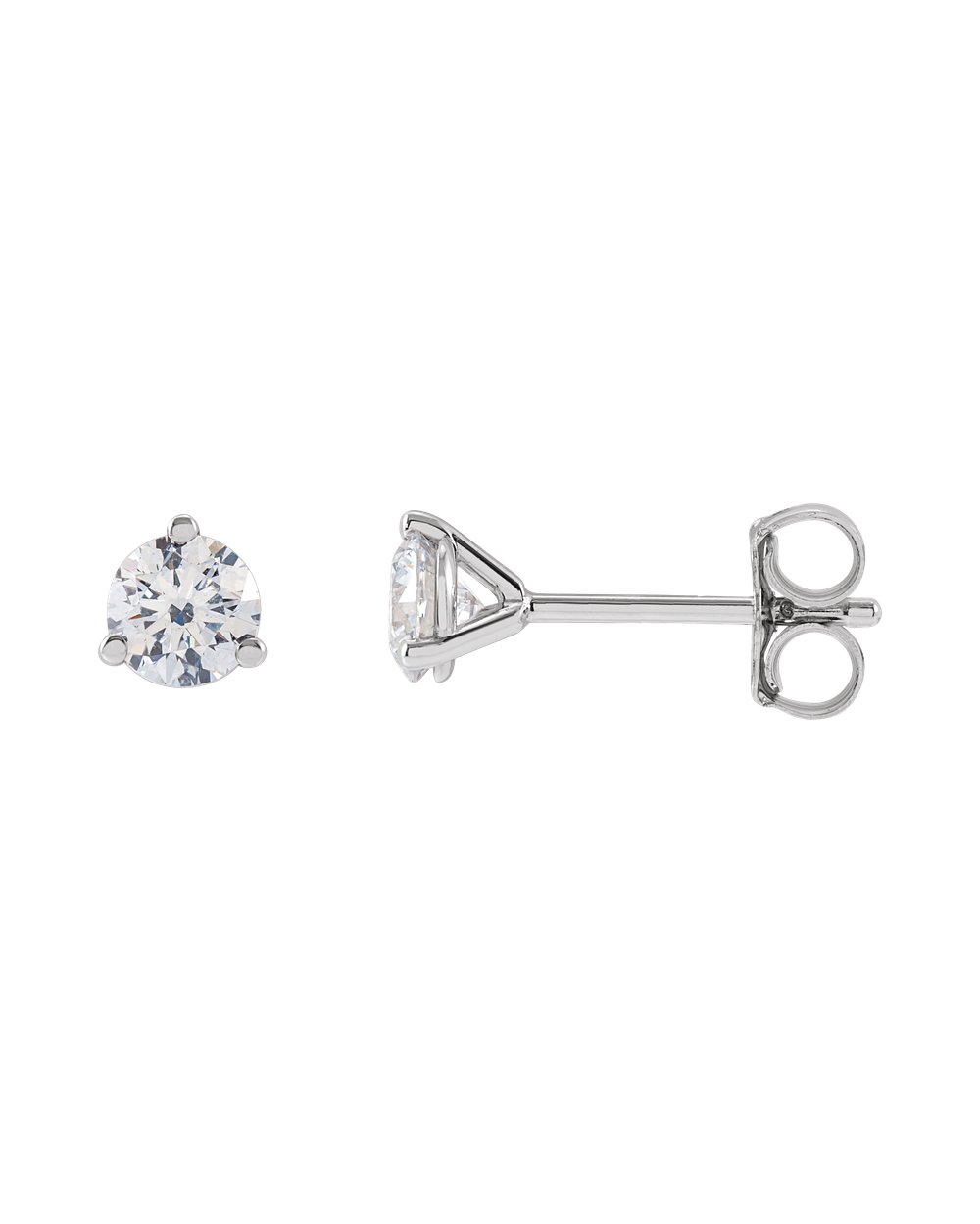 Brinco Ponto de Luz em Ouro 14k com Diamantes de Laboratório – Três Garras