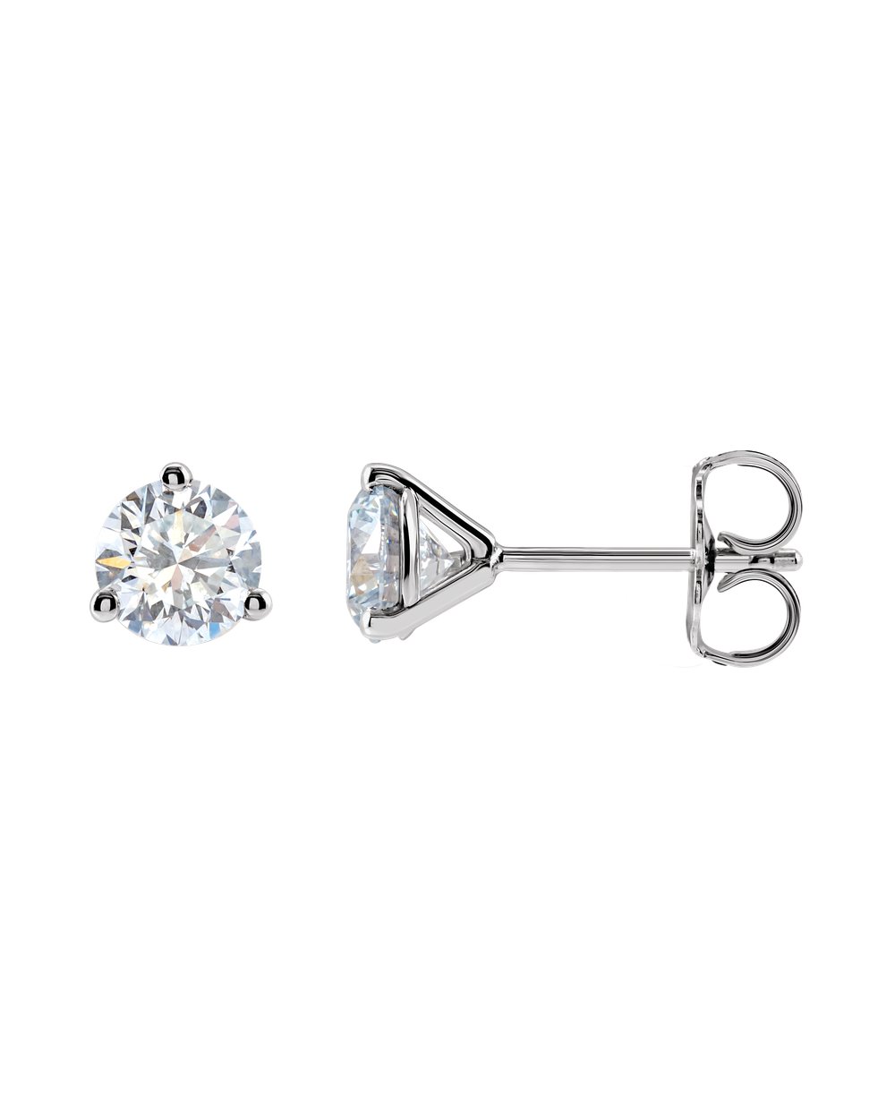 Brinco Ponto de Luz em Ouro 14k com Diamantes de Laboratório – Três Garras
